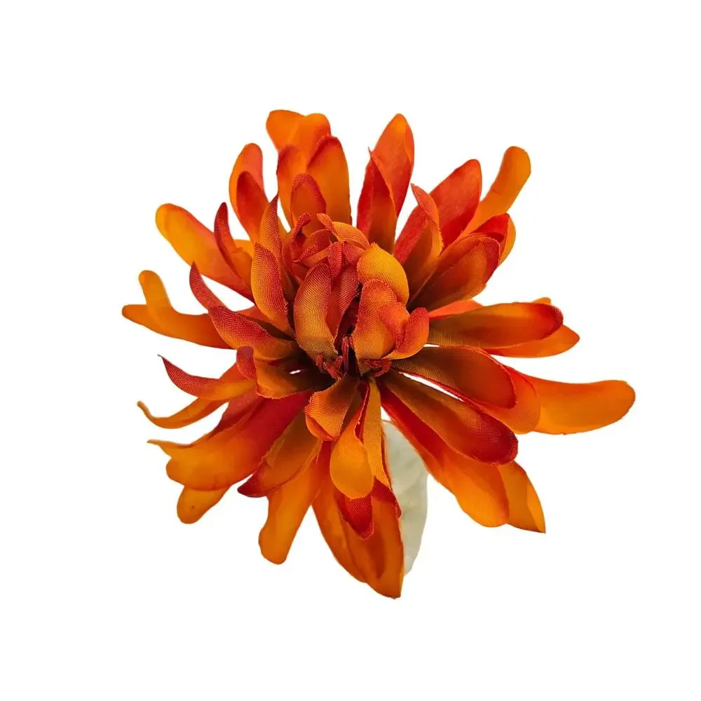 Artificial Fall Silk Flower Stems 41pc Orange Yellow Rust Mum Daisy Floral Decor